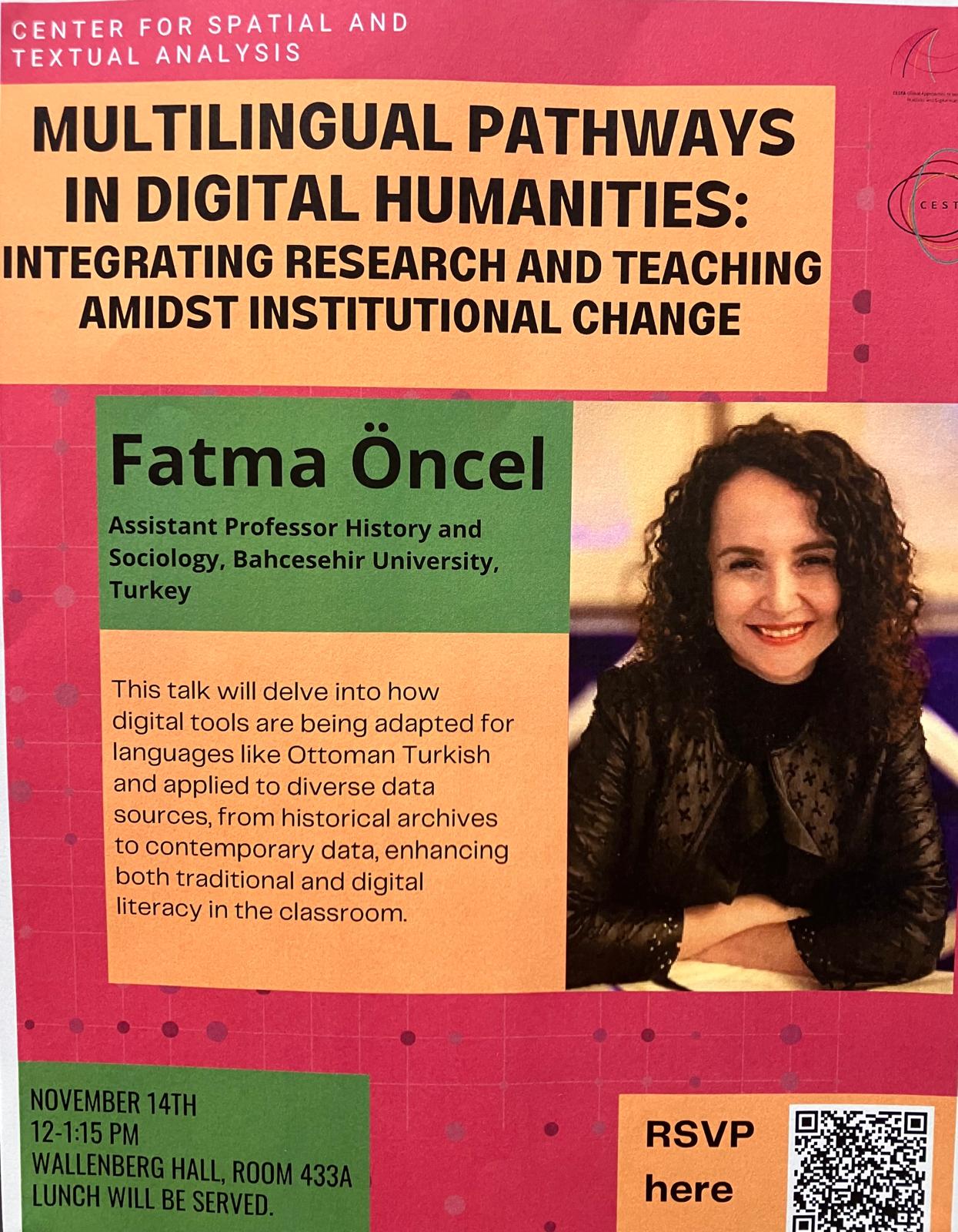 Fatma Öncel, Stanford Üniversitesi’nde Dijital Beşeri Bilimler Üzerine Konuşma Yaptı